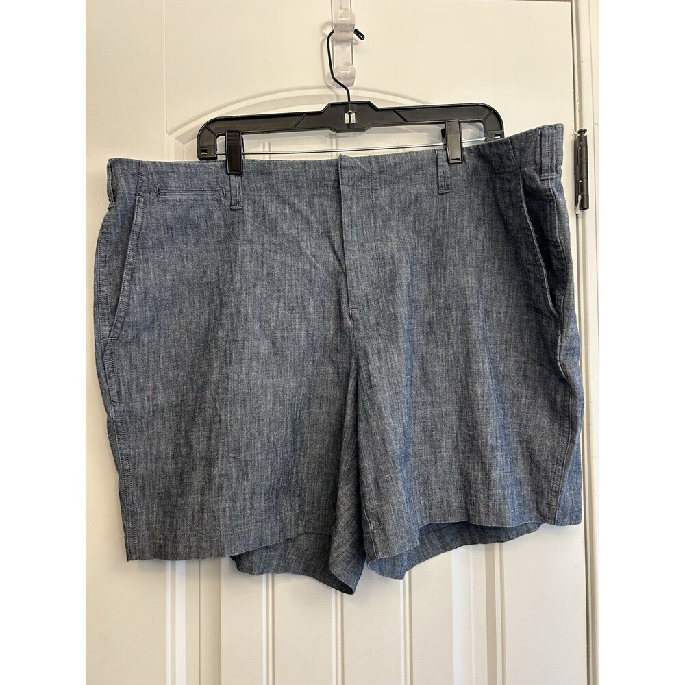 Lands End Womens 20W Blue Chambray Stretch Cotton 6 Inch Casual Shorts Plus Size - Picture 13 of 14